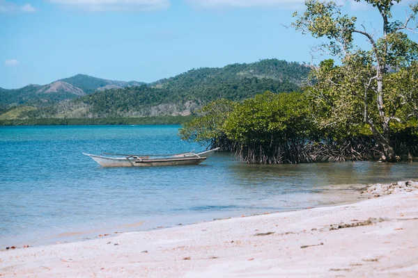 A tropical beach hajóчовен на тропічний пляж — Stock Fotó