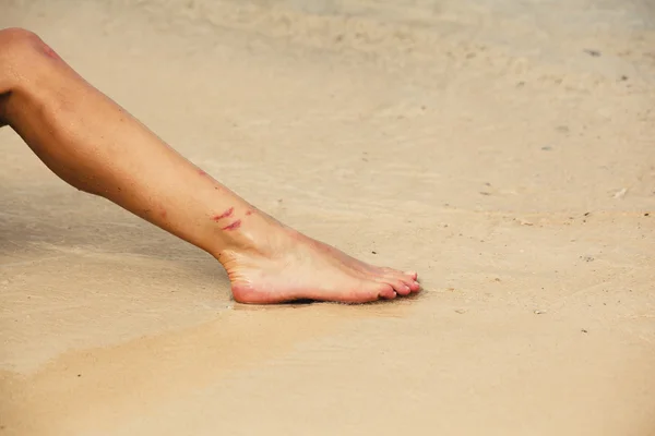 サンゴからカットと女性の脚 — ストック写真