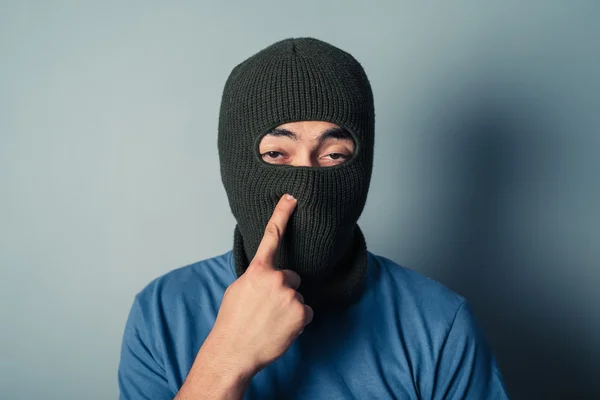 Stupid man wearing a balaclava — Stock Photo, Image