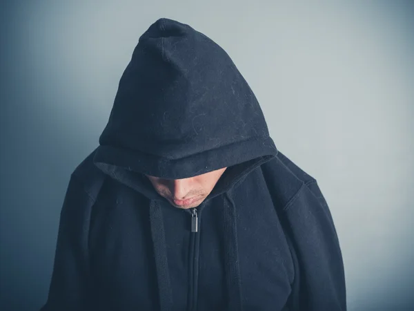 Young man wearing a hooded top — Stock Photo, Image