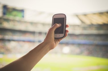 Spor olay telefon üzerinde filme el