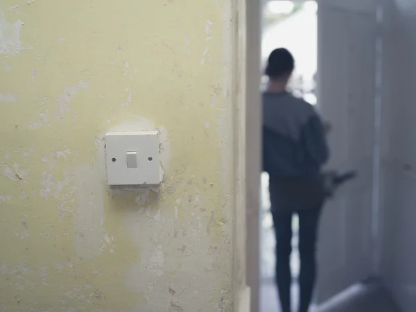 Electrical switch in hallway — Stock Photo, Image