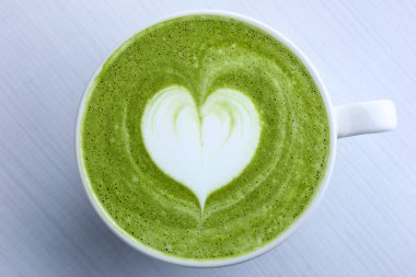 Japon Yeşil çay matcha ile Latte sanat