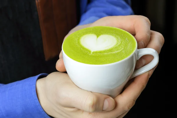 Arte latte con té verde Matcha —  Fotos de Stock