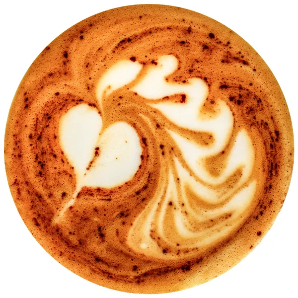 Elszigetelt fehér háttér a latte art kávé — Stock Fotó