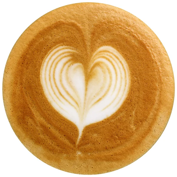 Elszigetelt fehér háttér a latte art kávé — Stock Fotó