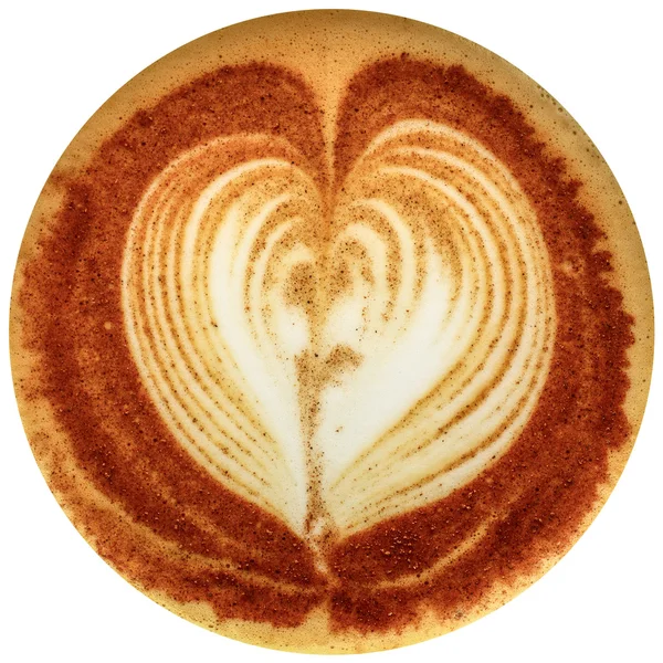 Elszigetelt fehér háttér a latte art kávé — Stock Fotó