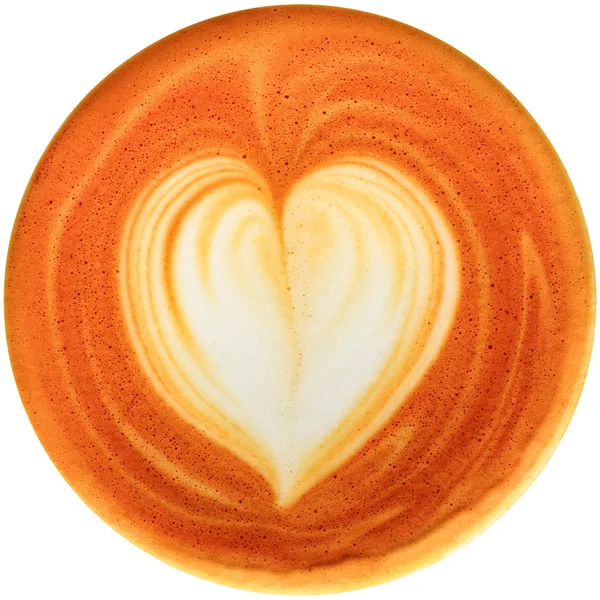 Café arte Latte isolado em fundo branco — Fotografia de Stock