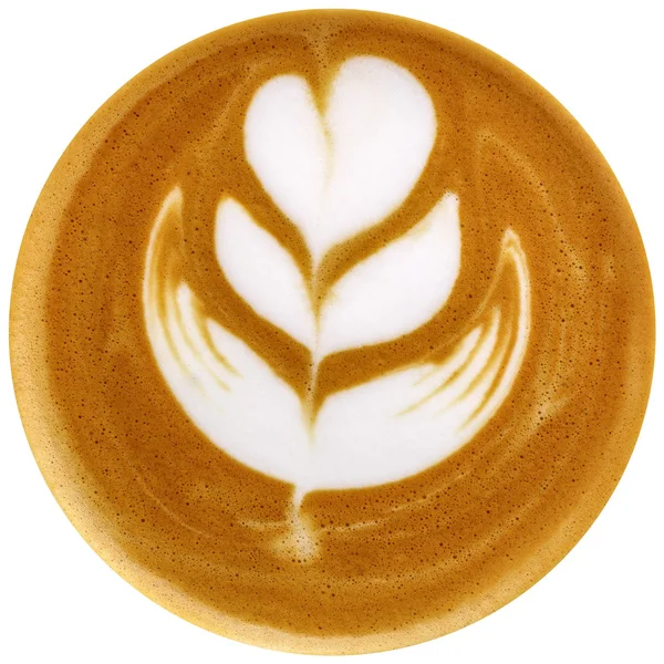 Elszigetelt fehér háttér a latte art kávé — Stock Fotó