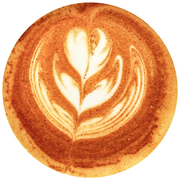 Latte Art Kaffee isoliert auf weißem Hintergrund — Stockfoto