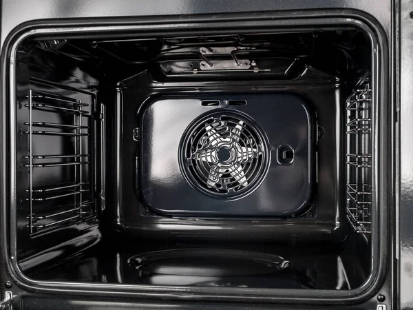 Binnenaanzicht Het Oppervlak Van Een Elektrische Oven Met Ventilator Grill — Stockfoto