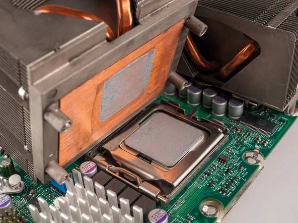 Kylfläkt Med Cpu Datorsystemenheten Kylning Datorluften Reparation Och Uppgradering Kylning — Stockfoto