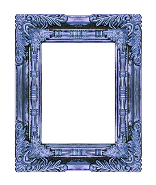 Cuadro marco azul aislado sobre fondo blanco, ruta de recorte — Foto de Stock