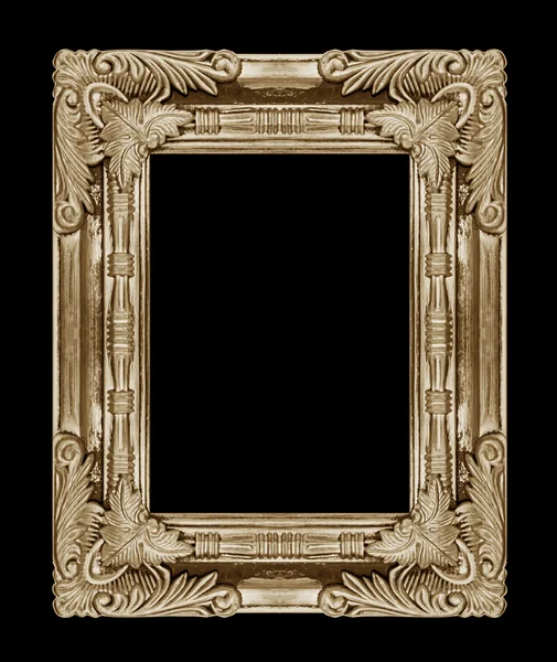 Picture gold frame isolated on white background, clipping path — Stock Photo, Image