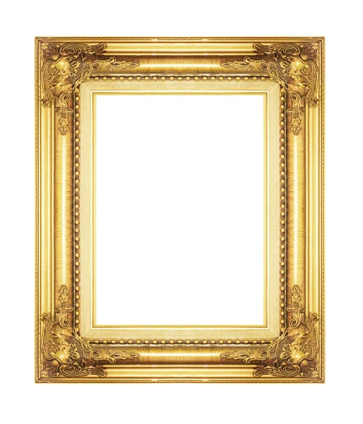 Antike goldene Rahmen isoliert auf weißem Hintergrund, Clipping Pfad — Stockfoto