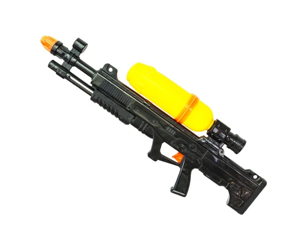 Oude water gun automatische waterpistool isoleren op witte achtergrond. Uitknippad — Stockfoto