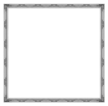 Beyaz arkaplanda izole edilmiş antik altın çerçeve, kırpma yolu