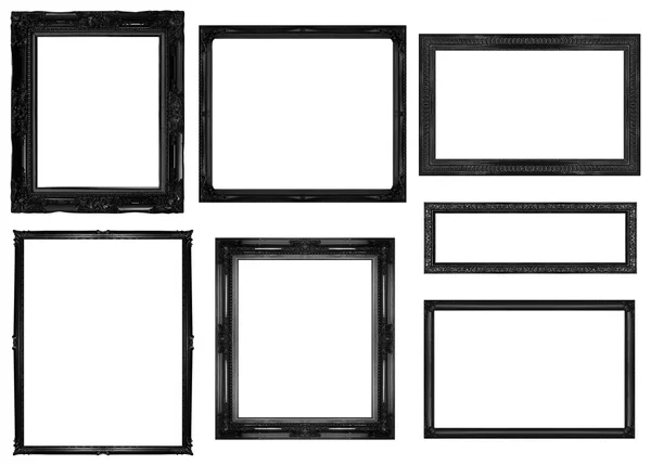 Collection black frame isolated on white background, clipping pa — Stock Photo, Image