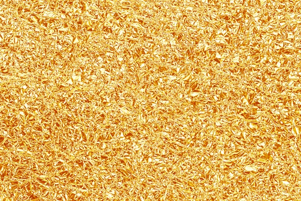 Shiny yellow gold foil texture for background and shadow. Crease — Stock Photo, Image