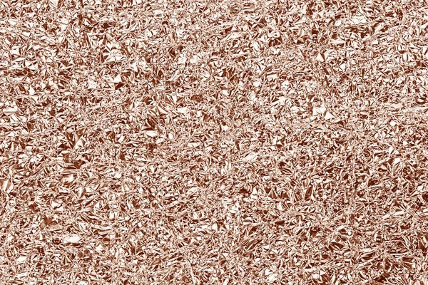 Shiny foil texture for background. Rose gold color. Crease — Stock Photo, Image