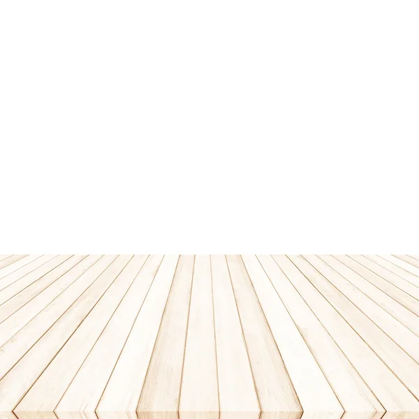 Дерев'яна дошка коричнева на білому фоні, Перспектива підлоги . — стокове фото