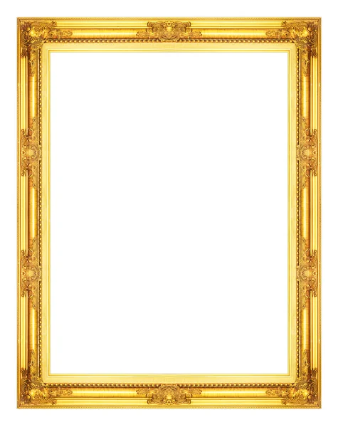 Antique golden frame isolated on white background, clipping path — Stock Photo, Image