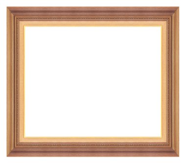 Beyaz arka plan üzerinde oyma izole antika ahşap çerçeve
