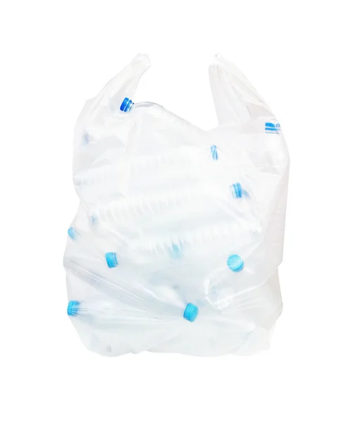 Bottle plastic recycle in plastic clear bag. — Stock Photo, Image