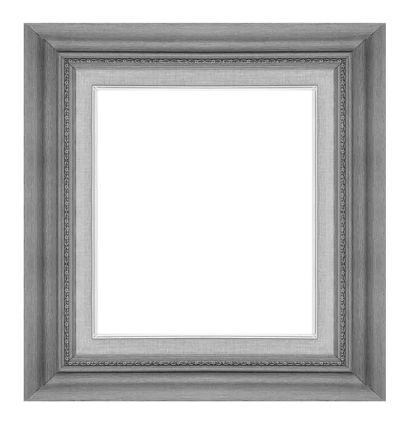 Antique picture wood gray frame isolated on white background, tr — Stock Photo, Image