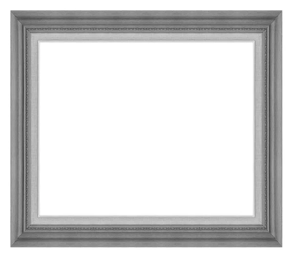 Antique picture wood gray frame isolated on white background, tr — Stock Photo, Image