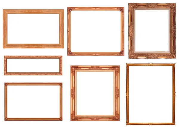 Sammlung Brownframe isoliert auf weißem Hintergrund, Clipping pat — Stockfoto