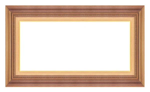 Antique picture wood frame isolated on white background, tracery — Stock Photo, Image