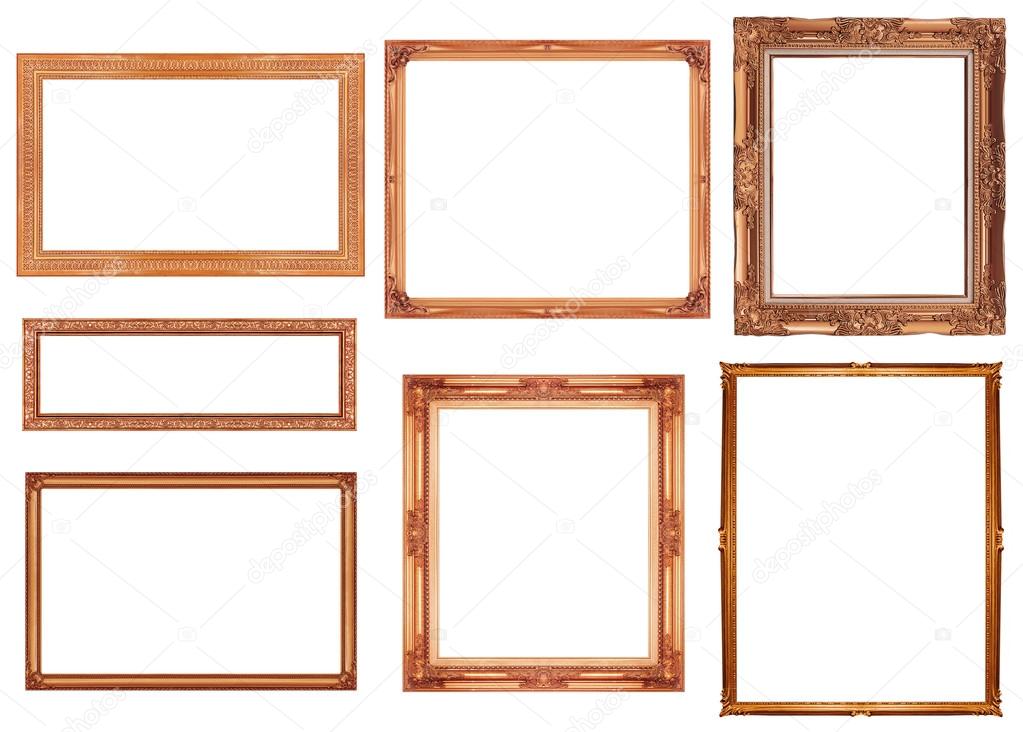 collection brownframe isolated on white background, clipping pat