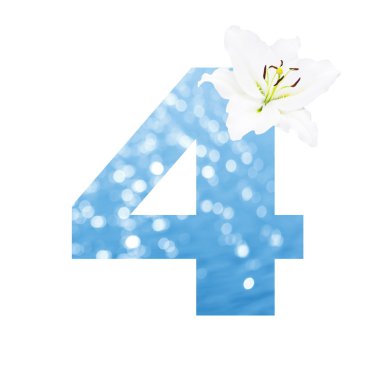 Sayı 4 ışık s soyut yuvarlak bokeh arka plan yaptı