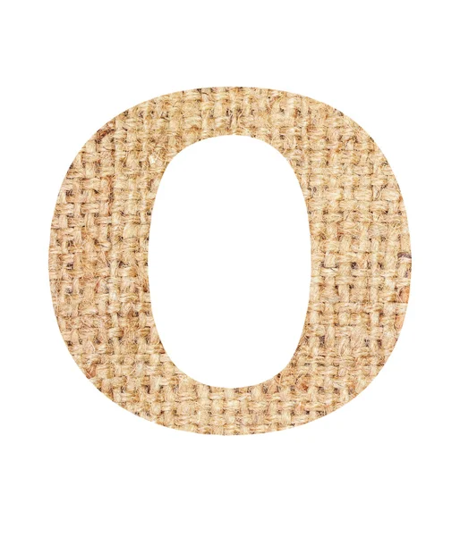 Numero 0 realizzato in sacco marrone isolato su fondo bianco — Foto Stock