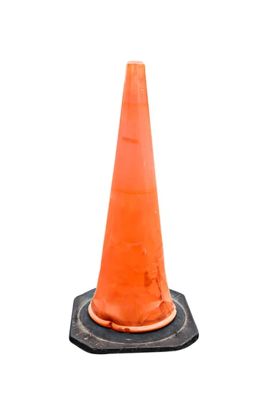 Old Traffic cone - barricade warning cones on white background, — Stock Photo, Image