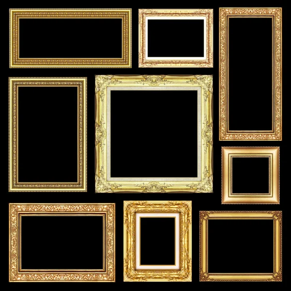 boş alan, kırpma yolu ile antika altın çerçeve kümesi