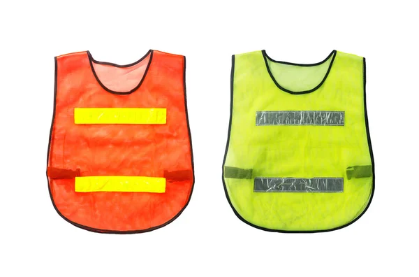 Orange and Green vest, isolated on white and clipping path. — Stock Photo, Image