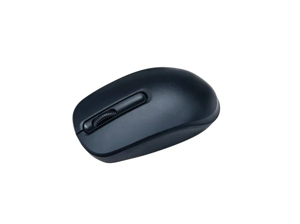 Black wireless optical computer mouse isolated on white backgrou — Stock Photo, Image