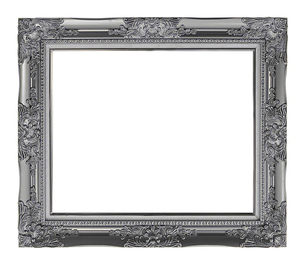 Antique gray frame isolated on white background, clipping path — Stock Photo, Image