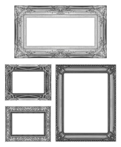 Set 4 de marco gris vintage con espacio en blanco, ruta de recorte — Foto de Stock