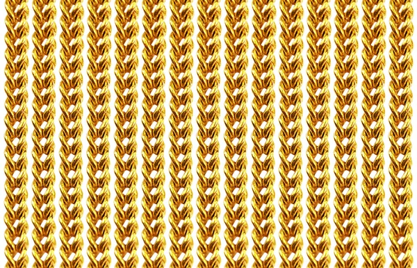 Gold chain necklace isolated on white, closeup , for background. — Stock Photo, Image