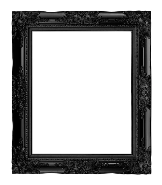 Antik schwarzer Rahmen isoliert auf weißem Hintergrund, Clipping-Pfad — Stockfoto