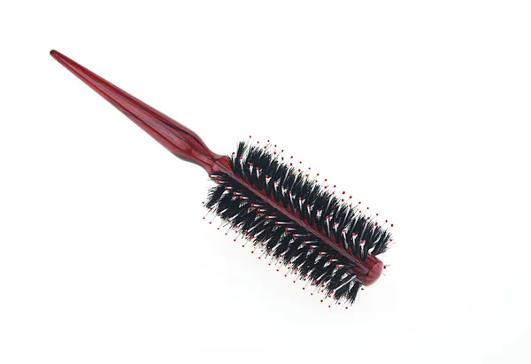 Escova de cabelo isolado no fundo branco — Fotografia de Stock