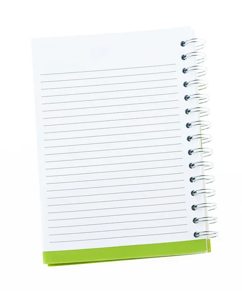 Blanko-Notizbuch mit Ringbuchlöchern isoliert auf weiß. — Stockfoto