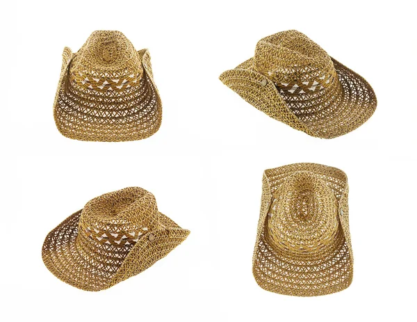 Cappello isolato su sfondo bianco, cappello da cowboy set 4 — Foto Stock