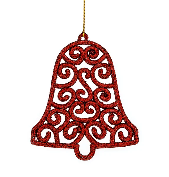 Campana roja de Navidad y accesorios. aislado sobre fondo blanco . — Foto de Stock