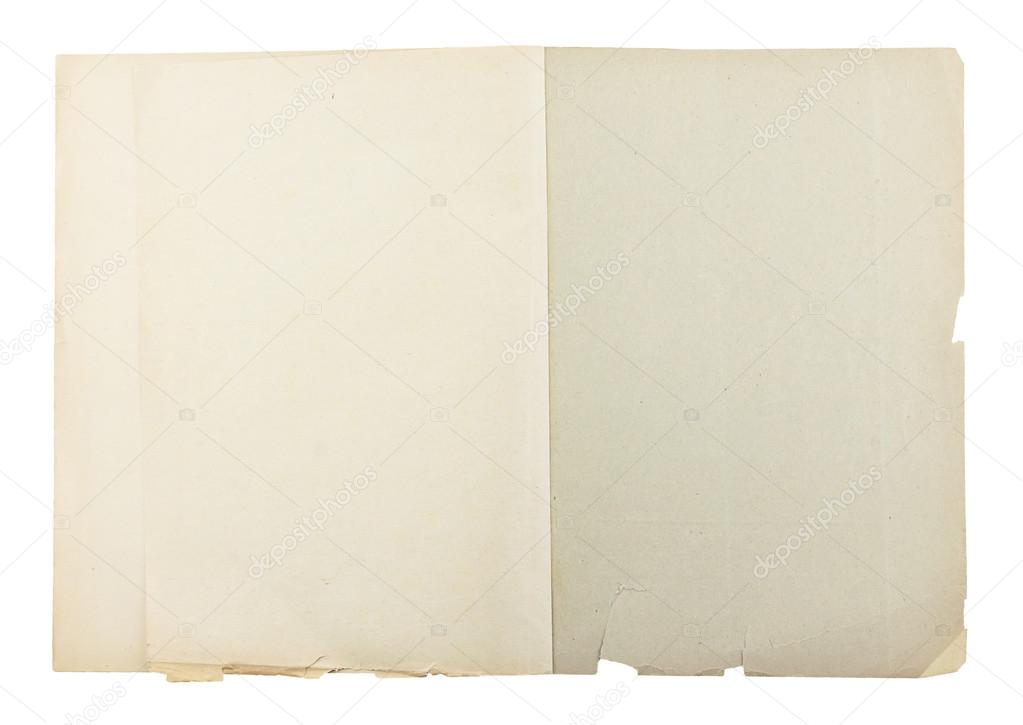 old paper isolated on white background , with clipping path 