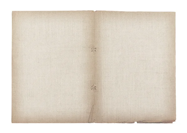 Vecchia texture di carta e lino isolata su sfondo bianco, con — Foto Stock