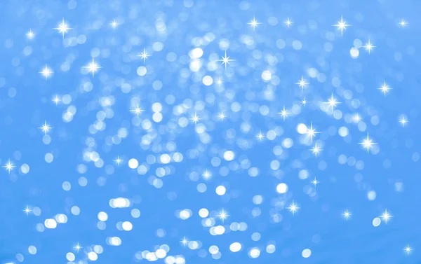 蓝色的 bokeh 和星, 抽象圆形 bokeh 背景的光 — 图库照片
